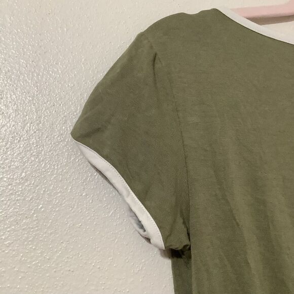 Forever 21 Olive Green Lightweight Slouchy Stretch Romper Small - Picture 10 of 14